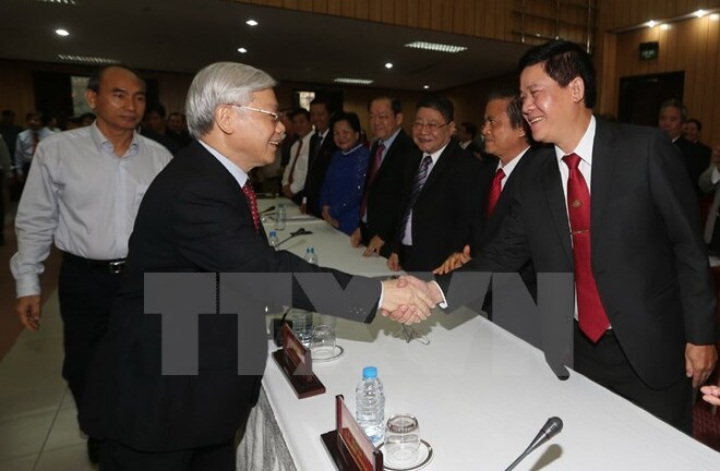 Tổng Bí thư gặp gỡ các doanh nhân tiêu biểu Thành phố Hồ Chí Minh