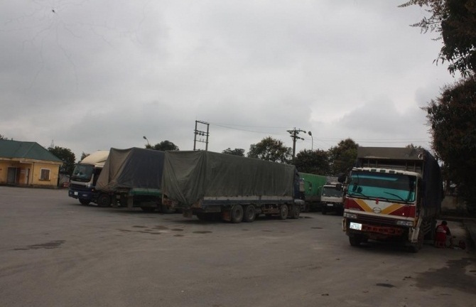 11 chiếc xe Lào chở gỗ tải trọng