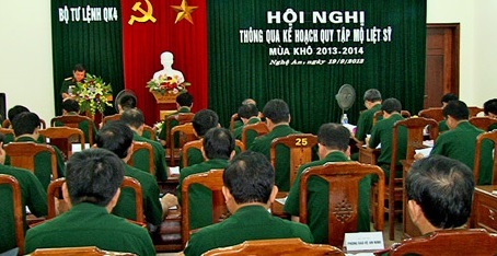 Quân khu 4 chuẩn bị kế hoạch quy tập mộ liệt sỹ mùa khô 2013 – 2014