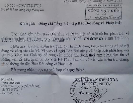 Ủy ban kiểm tra Hà Tĩnh: Đang thất hứa hay né tránh?