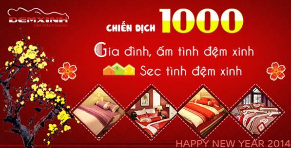 Chào 2014, Đệm Xinh tặng “1000 Séc tình” trị giá 500 triệu