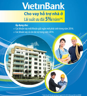  Vietinbank cho vay lãi suất 5\% mua nhà ở