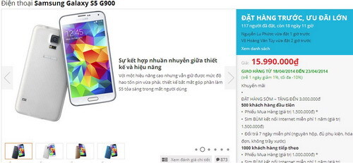 Galaxy S5 lộ giá bán 16 triệu đồng tại Việt Nam