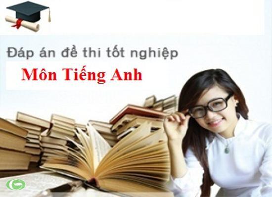 Đáp án đề thi tốt nghiệp THPT môn Tiếng Anh năm 2014