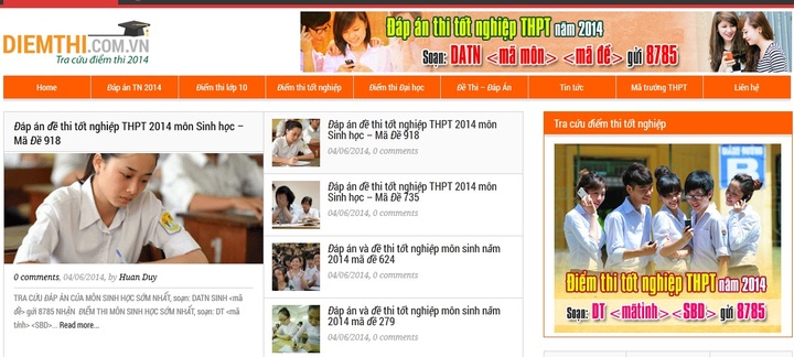 “Ma trận” thông tin điểm thi