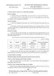 Đề thi đại học môn Địa Lý  khối C năm 2014