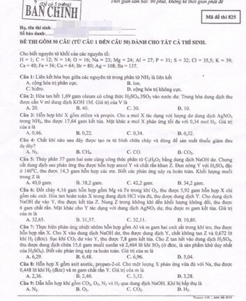 Đề thi đại học môn Hóa học khối B năm 2014