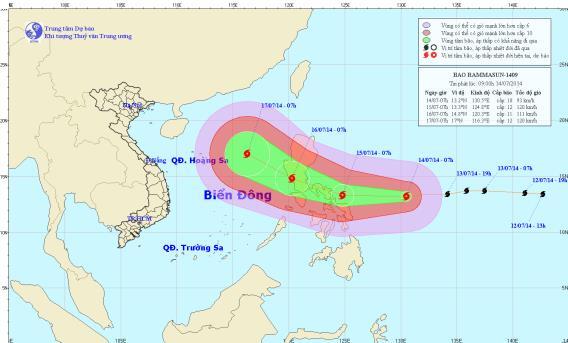 Bão Rammasun tiến gần Biển Đông