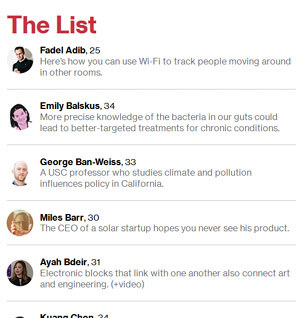 35 nhà phát minh trẻ xuất sắc nhất 2014