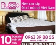 Nệm cao cấp Russo khuyến mãi 