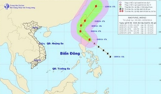 Xuất hiện bão mới trên biển với sức gió giật cấp 11