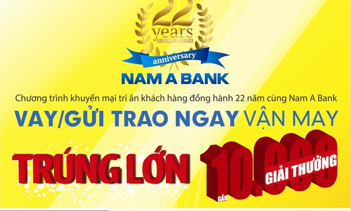 Nam A Bank: “Vay/Gửi trao tay - Vận may trúng lớn
