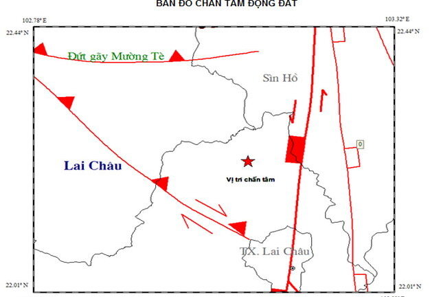 Lại xảy ra động đất 3,4 độ Richter tại Lai Châu