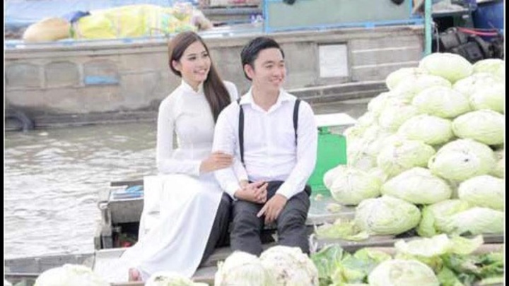 Hoa hậu biển Ninh Hoàng Ngân bất ngờ lên xe hoa