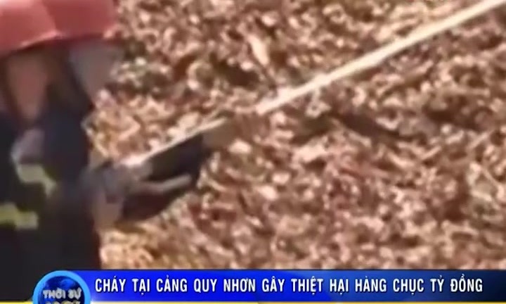 Clip cháy lớn kho gỗ tại cảng Quy Nhơn, Bình Định