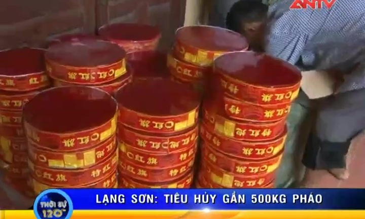 Lạng Sơn: Tiêu hủy kho tang vật pháo nổ