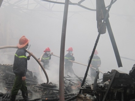 Hiện trường vụ cháy tại Trung tâm khí tượng thủy văn quốc gia