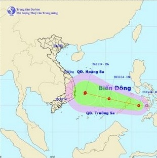 Đêm nay, áp thấp nhiệt đới sẽ vào Biển Đông