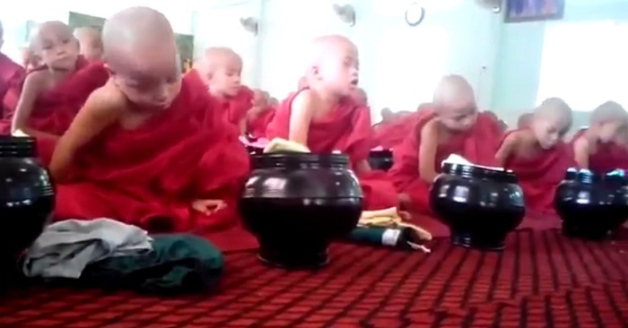 Video: Cười nghiêng ngả với hình ảnh chú tiểu khi nghe giảng kinh