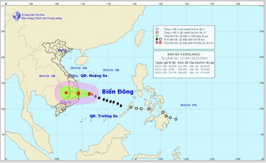Tin tức mới nhất về bão số 4 trên biển Đông: Bão gần Bình Định