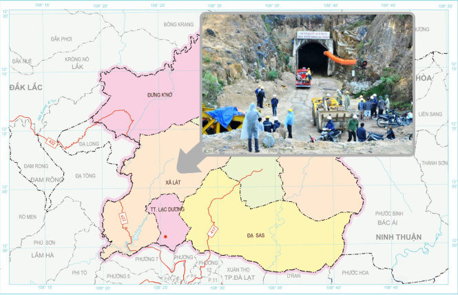 Sập hầm thủy điện tại lâm Đồng, ít nhất 11 người mắc kẹt