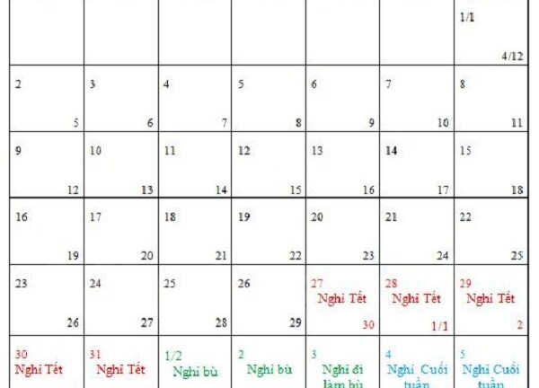 Thông tin nghỉ Tết Nguyên đán Đinh Dậu 2017 tới 10 ngày chưa chính xác