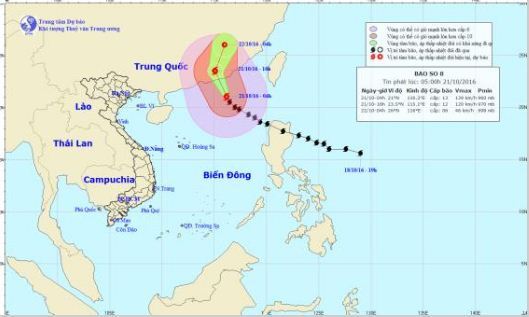 Dự báo thời tiết hôm nay 21/10: Bão số 8 giật cấp 16 vào Trung Quốc