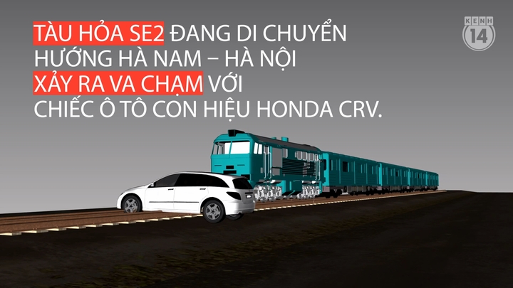 Clip mô phỏng vụ tàu hỏa tông ô tô khiến 6 người tử vong ở Hà Nội