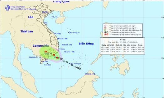 Dự báo thời tiết hôm nay 5/11: Vùng biển gió giật mạnh