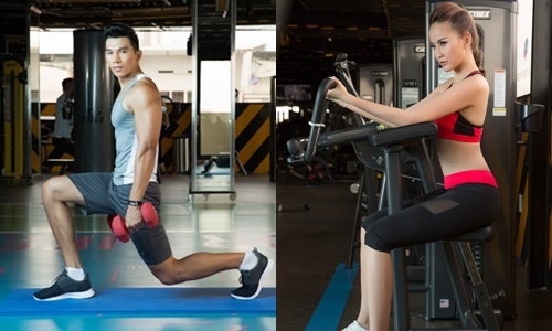 Ngọc Tình, Khánh Ngân khoe body chuẩn trong phòng tập