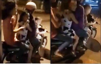 Điều tra clip bé trai 5 tuổi lái xe máy chở theo 3 người phóng vù vù trên phố