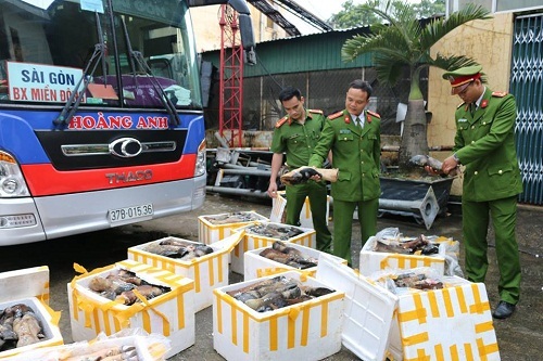 Bắt giữ hơn 1 tấn chân trâu bò bốc mùi trên đường vào các quán nhậu