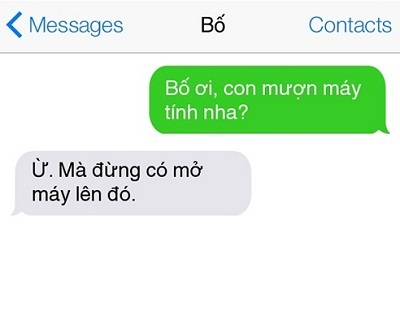 Chết cười với loạt tin nhắn “bá đạo” của “đại ca” bố và con