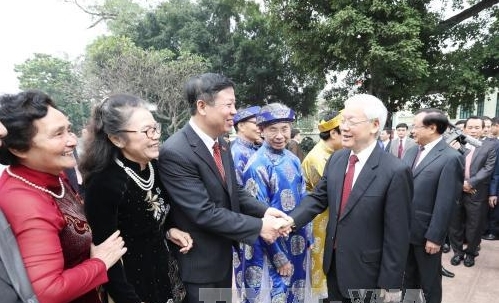 Tổng Bí thư chúc Tết Đảng bộ, chính quyền, nhân dân thành phố Hà Nội