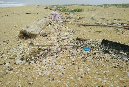 Dầu vón cục xuất hiện trên bờ biển Quảng Nam