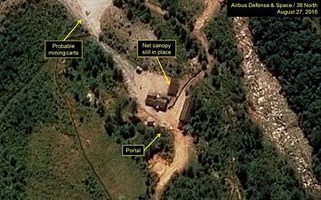 Triều Tiên chuẩn bị thử hạt nhân có sức nổ tương đương 282.000 tấn thuốc nổ