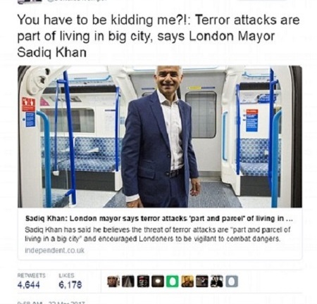 Con Trump bị chỉ trích vì lớn tiếng chê thị trưởng London sau vụ khủng bố