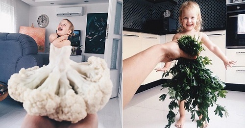 Độc đáo bộ ảnh người mẹ dành tặng con gái bằng những loại rau củ thông thường