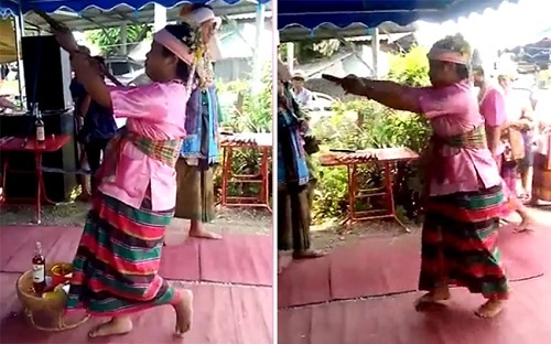 Thầy đồng tử vong do sau khi đâm kiếm vào ngực để chứng minh bất tử