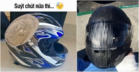 Những “pha cứu nguy” cho thấy khi lái xe bạn nên đội mũ bảo hiểm