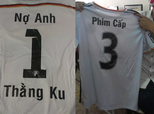 Những chiếc áo bóng đá với muôn kiểu slogan “khó đỡ” của giới trẻ Việt