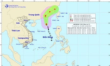 Cơn bão số 1- bão Merbok giật cấp 11 quần thảo trên Biển Đông