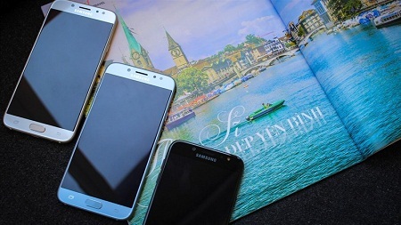 Trình làng Galaxy J7 Pro camera khẩu lớn như S8, màu xanh ánh bạc