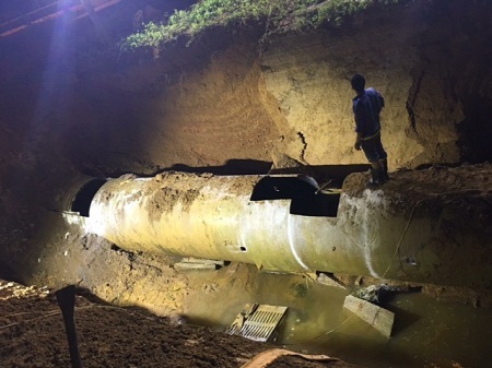 Đường ống nước sạch sông Đà gặp sự cố lần thứ 21