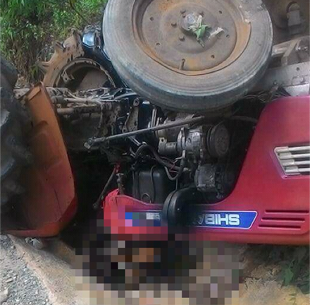 Lật máy cày, người đàn ông tử vong dưới bánh xe do mình lái