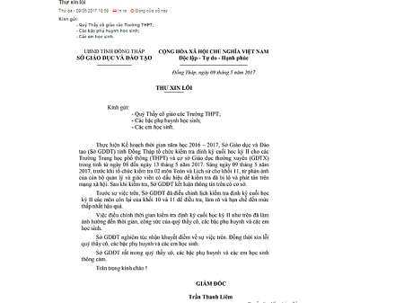 Đồng Tháp: Cho thôi việc giáo viên để lộ đề thi