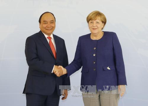 Thủ tướng Nguyễn Xuân Phúc hội đàm với Thủ tướng Đức Angela Merkel