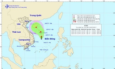 Tin tức mới nhất vùng áp thấp trên Biển Đông đang mạnh lên