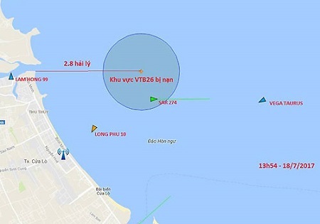 Vụ chìm tàu chở than ở Nghệ An: Huy động hai đội thợ lặn tìm kiếm thuyền viên trong tàu