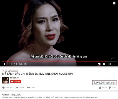 Âm thầm ra mắt nhưng MV “Đâu chỉ riêng em” của Mỹ Tâm vẫn giữ vững vị trí số 1 Top Trending trên Youtube